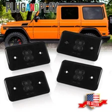4PC For 02-15 Mercedes Benz G500 G550 Smoke Front Rear Side Marker Light Housing