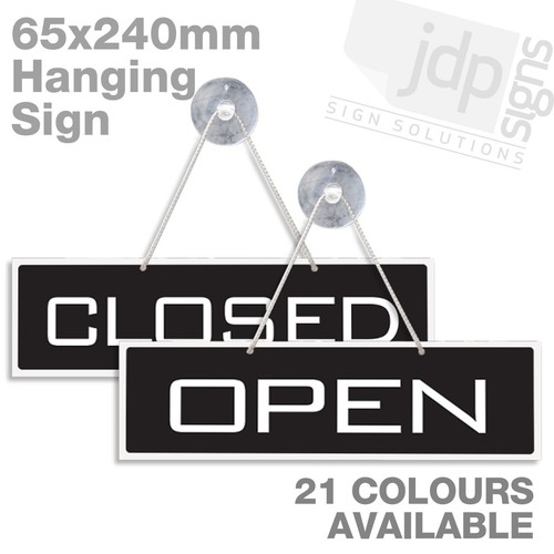 LETRERO COLGANTE RÍGIDO ABIERTO Y CERRADO 3MM, PUERTA ESCAPARATE - 21 COLORES - Imagen 3 de 10