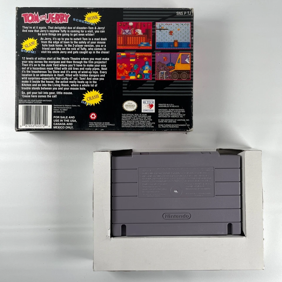 Tom and Jerry Super Nintendo SNES Complete w/ Case NO Manual - Image 2 of 4