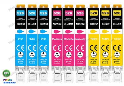 3-9x Patronen kompatibel für Canon PGI525 CLI526 IP4950 IX6550 MX895 MG5250 5350