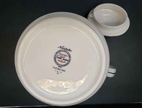Noritake CLEARLAKE Gala Cuisine White Blue 6 Cup Coffee Pot - Picture 8 of 10
