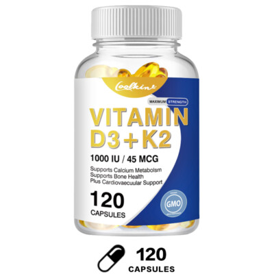 Vitamin D3+K2 - Bone, Heart, Muscle & Immune Support, Promote Calcium Absorption