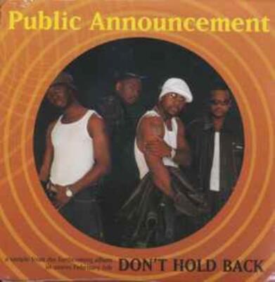 Public Announcement: Don't Hold Back PROMO w/ Artwork MUSIC AUDIO CD Snippets 