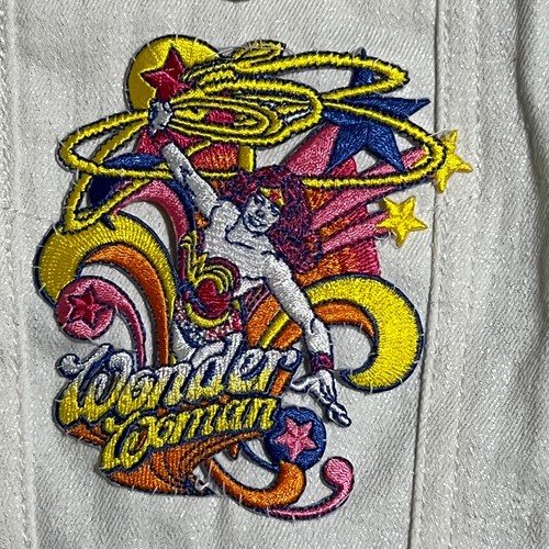Disney Frozen & Wonder Woman White Cropped Denim Jacket- Customized NWT - Picture 3 of 22