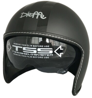 CASCO VINTAGE DIEFFE THE LEGEND DF2700 NERO OPACO dotato di VISIERA  SOLARE-TG S | eBay