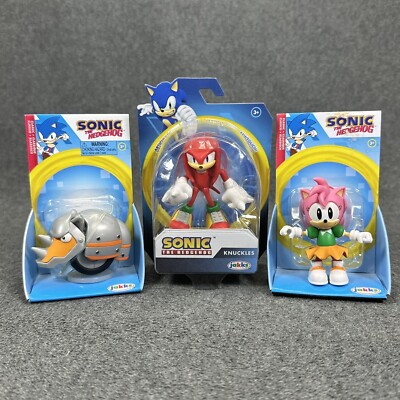 Sonic The Hedgehog 3 Figures Bundle Knuckles Amy & Rhinobot 2.5'' Action Figures