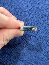 Vtg Sterling Silver 925 London Blue Topaz Cubic Zirconia Ring, Size 6, 4.5g