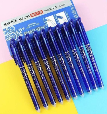12 Radierbare Kugelschreiber Radier Radierbarer Kuli Gel Schreiber Blau Stifte T