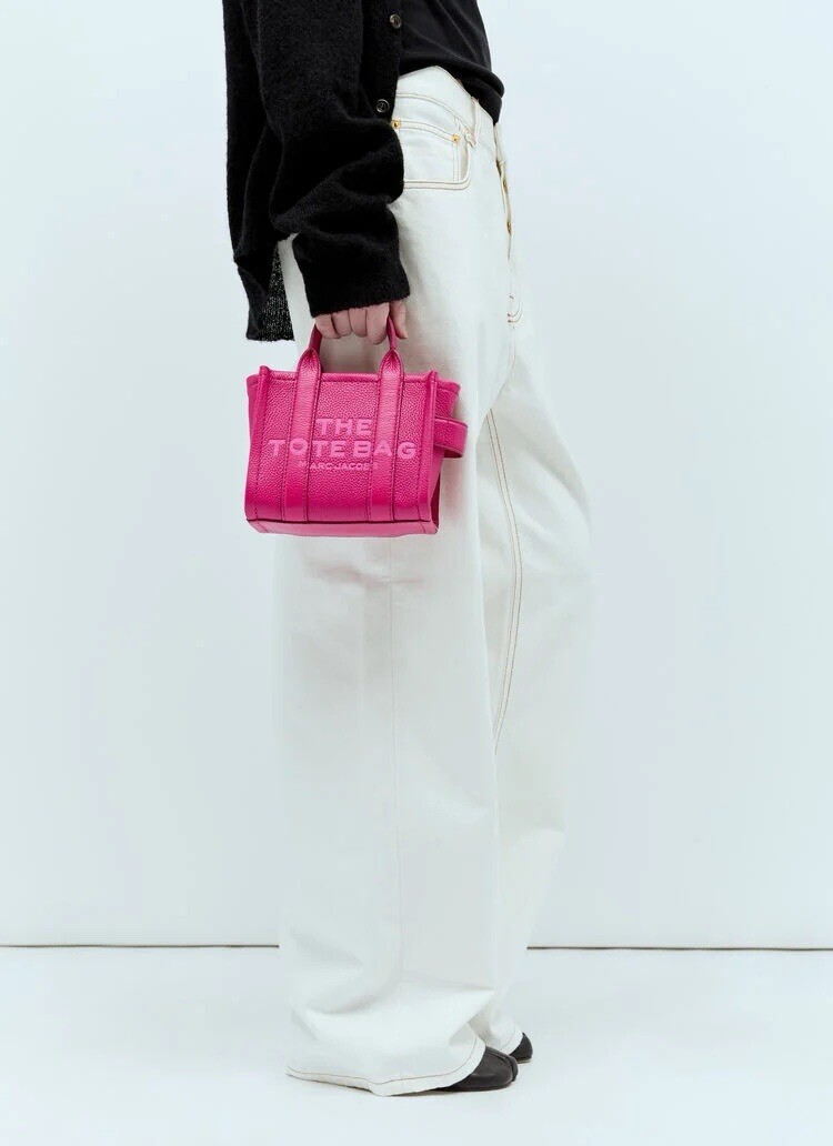 ★TOUT Y EST★ St Marc the Mini Top HandleLIPSTICK PINK MBBA NWT {Marc Jacobs} The Leather MINI Tote Bag #955 LIPSTICK