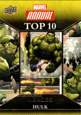 2016 Upper Deck Marvel Annual Top 10 Heroes Gold TH-1 Hulk