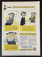 Chiquita's Bananagrams Havabanana United Fruit Company 1958 Vintage Print Ad