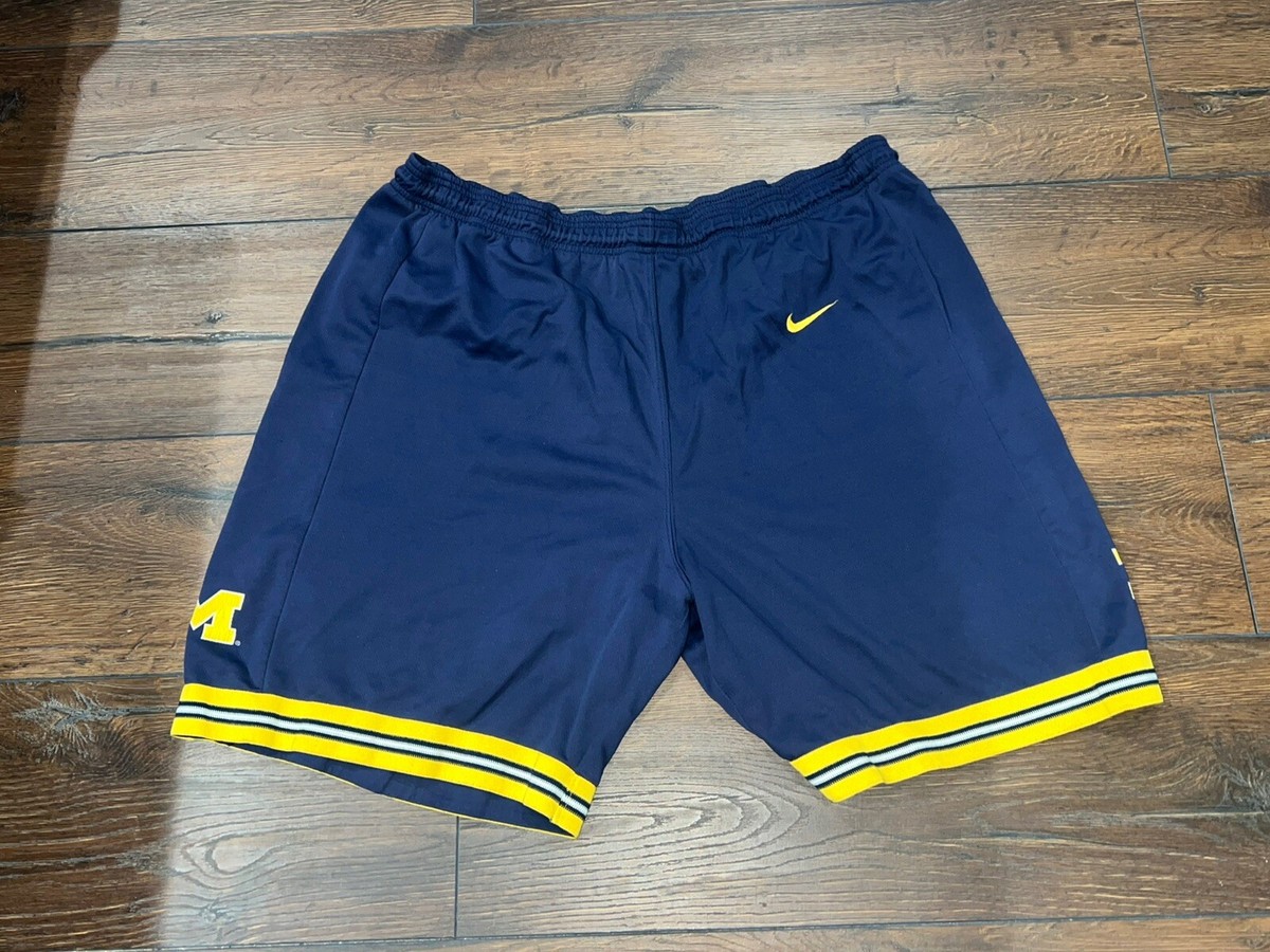 Vintage Nike Michigan Wolverines Authentic Basketball Shorts Fab Lg