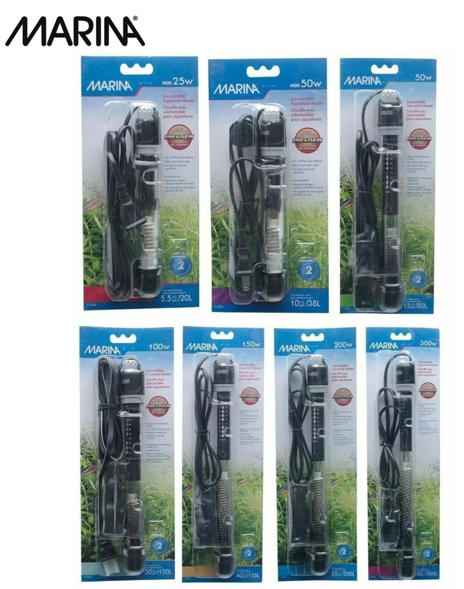 MARINA SUBMERSIBLE FISH TANK HEATER AQUARIUM TROPICAL FRESH MARINE HEAT 7 SIZES
