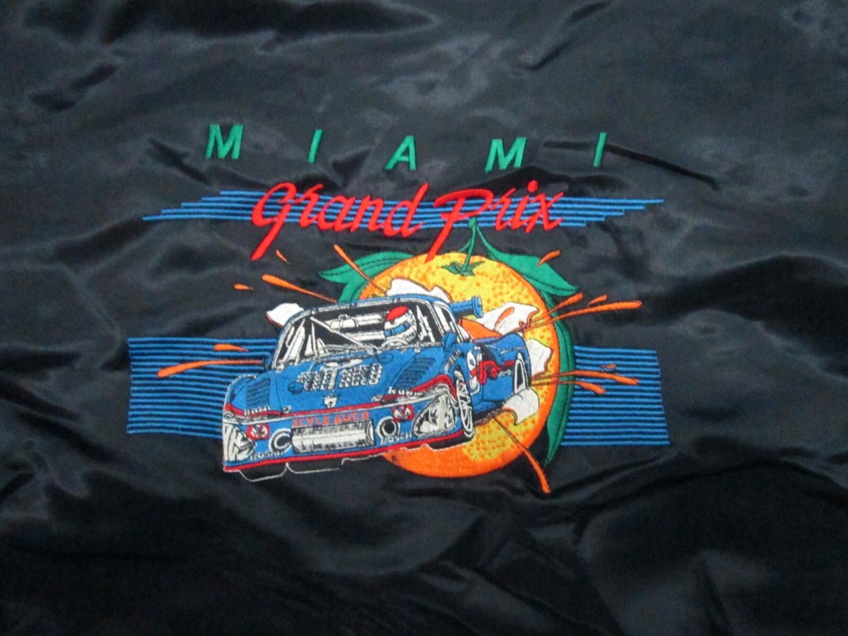 ジャケット・アウター 1983 STYLE AUTO MIAMI GRAND PRIX Racing MENS 1983 INAUGURAL Miami Grand Prix Racing Jacket by Style