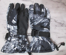 Black Medium Winter Insulated Gloves Wrist Straps Snow Ski