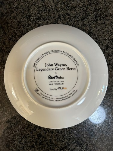 ✰ JOHN WAYNE ✰ Franklin Mint Heirloom Limited Edition Plates Lot of 8 MINT✰ - Picture 17 of 17