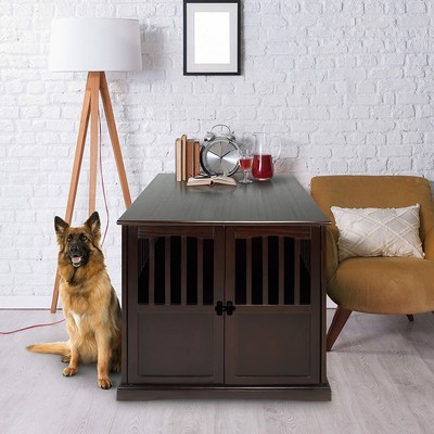 crate extra wooden table pet end dog furniture xl casual espresso indoor kennel crates cage kennels ojcommerce