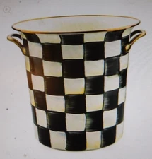 MACKENZIE-CHILD'S COURTLY CHECK HAND-PAINTED WINE COOLER,NEW