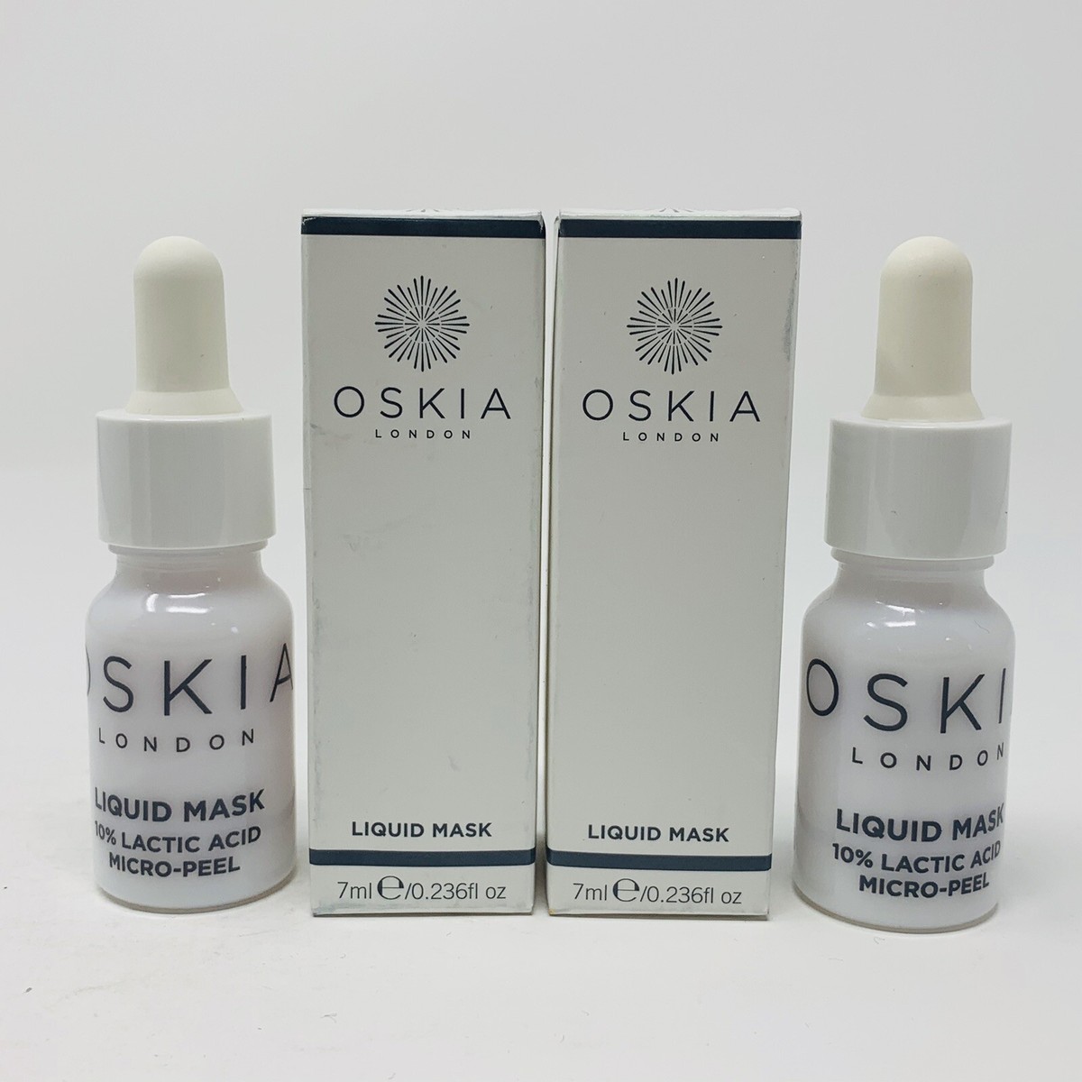 2x OSKIA liquid mask 10 lactic acid micro-peel travel Size 7 ml Each NIB