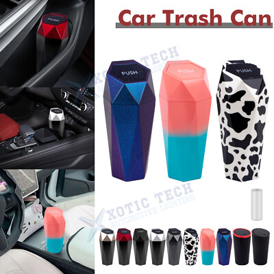 Car SUV Truck Plastic Trash Can Automatic Portable Rubbish Dustbin w/ Trash Bags