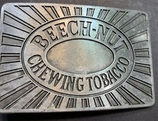 Beech-Nut Chewing Tobacco Pewter Metal Belt Buckle 3x2  1980  s Vintage