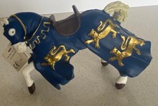 2001 Papo Medieval Knight Fantasy Horse Blue Coat Figure