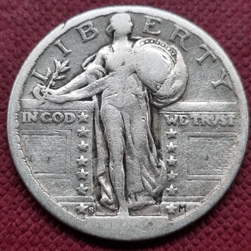 1920 S Standing Liberty Quarter 25c Circulated #63588