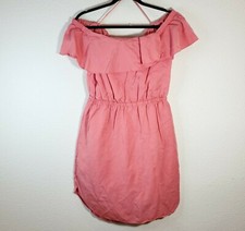 Halston Dress Womens Medium Off The Shoulder Pink Knee Length