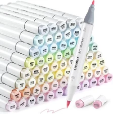 Ohuhu Pastel Markers Alcohol Based -96 Pastel Colors Brush & Fine - Honolulu B