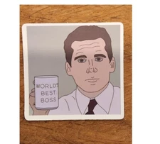 MICHAEL SCOTT The Office STICKER Quotes World's BEST BOSS LaptopStickerNotebook