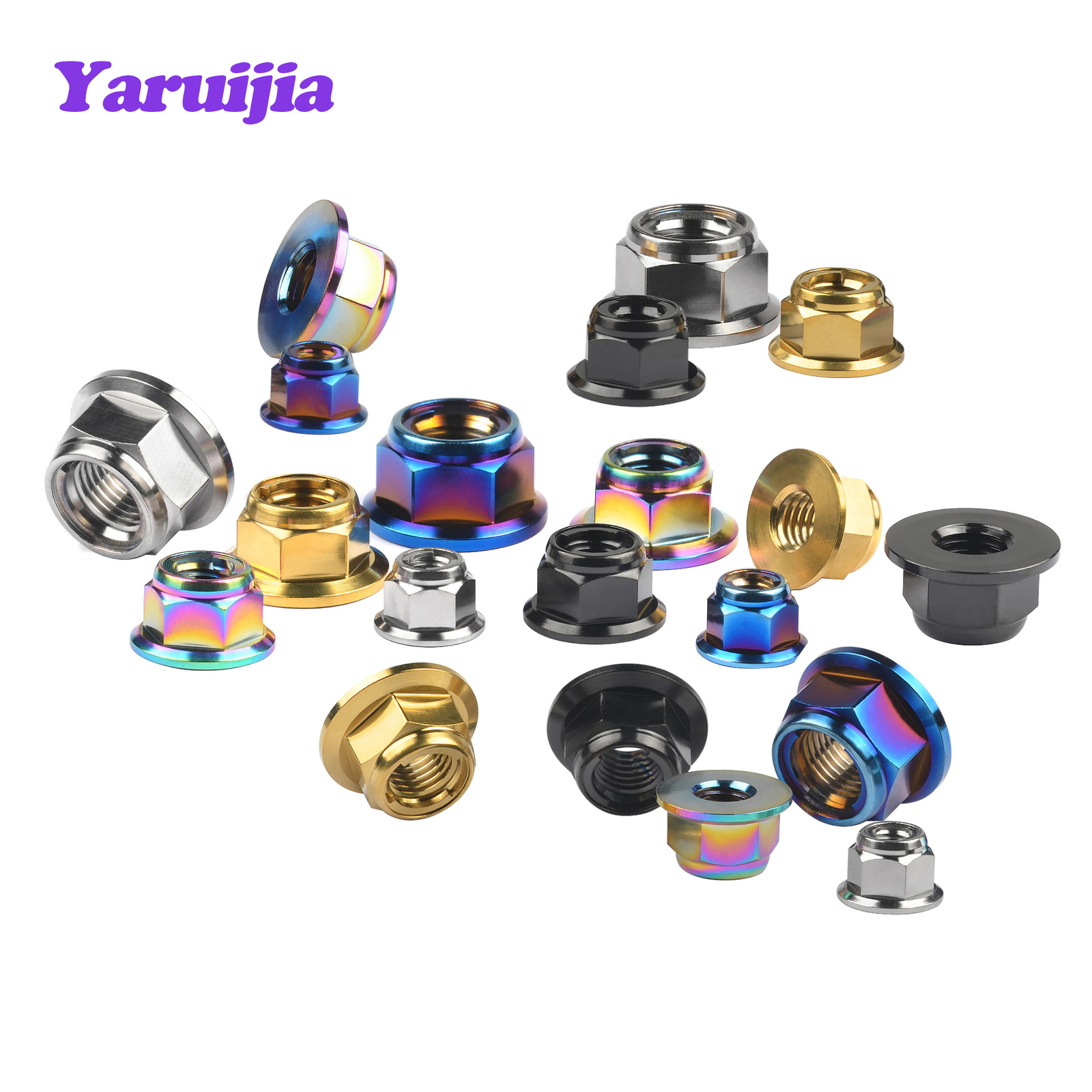 Titanium Nuts M6 M8 M10 M12 Flange Nut With Metal Lock For Bike