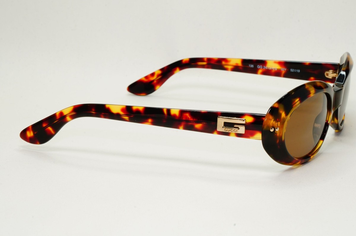 グッチー　42/44 トゥームーン Gucci Sunglasses 1997 Vintage Brown Tortoise Oval GG 2413/N