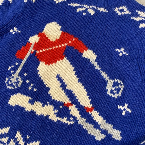 Lands’ End Ski Alpine Blue Lambswool Novelty Heavy Sweater Women's Size Medium - Picture 3 of 18