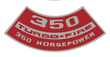 69 70 Corvette Air Cleaner Decal 350 350 Hp Turbo Jet Chrome
