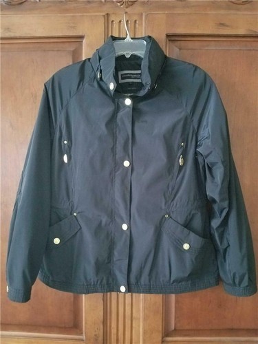 HILARY RADLEY Black Rain Windbreaker 