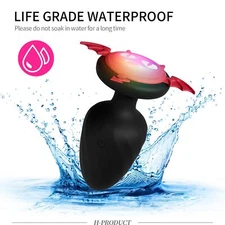 Anal Butt Plug Light Up Dildo Vibrator G-Spot Massager Sex Toys For Women