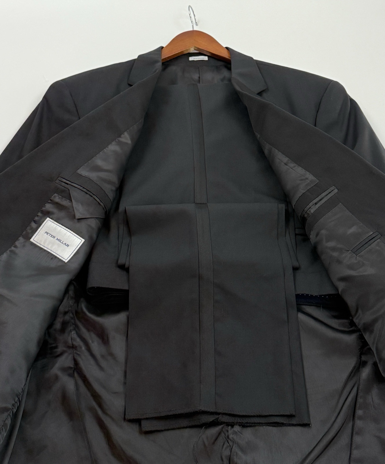 Peter Millar Solid Black One Button Tuxedo Size 4… - image 9