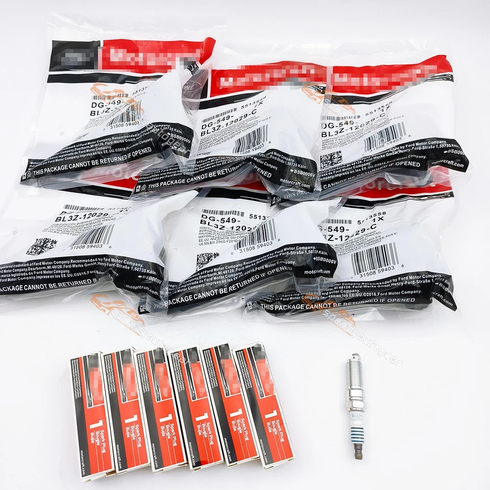 6PCS GENUINE DG549 Ignition Coil SP580 Spark Plug For Motorcraft Ford F150 3.5L Foto 3 de 4