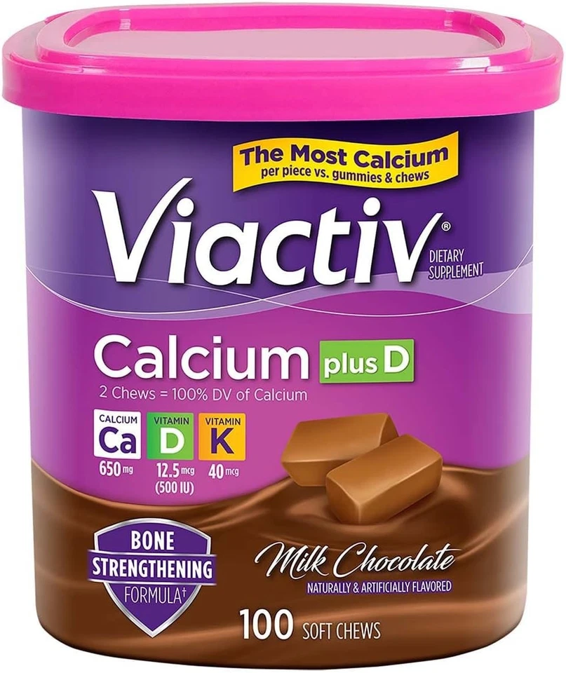 3 Pack Viactiv Calcium Plus D Soft Chews Milk Chocolate Bones Health 100 Ct - Image 4 of 4