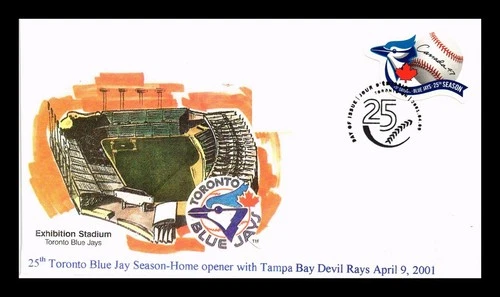 COVER TORONTO BLUE JAYS BASEBALL 25TH SEASON CANADA FIRST DAY ISSUE