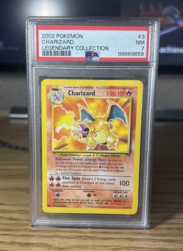 🔥2002 POKEMON LEGENDARY COLLECTION #3 CHARIZARD PSA 7