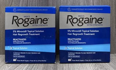 2 Rogaine Men's Extra Strength 5% Topical Solution Hair Regrowth 3 Mon 02/2027+