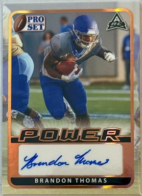 Brandon Thomas 2021 Leaf Pro Set Power Bronze Auto Rookie ARC Memphis Tigers