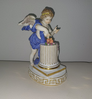 Meissen 1.Wahl Rar Figur 20cm Groß G29 Devisenkind Engel Putto Knauf antik Acier