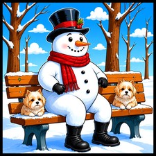 30 Custom Snowman Dogs Personalized Address Labels