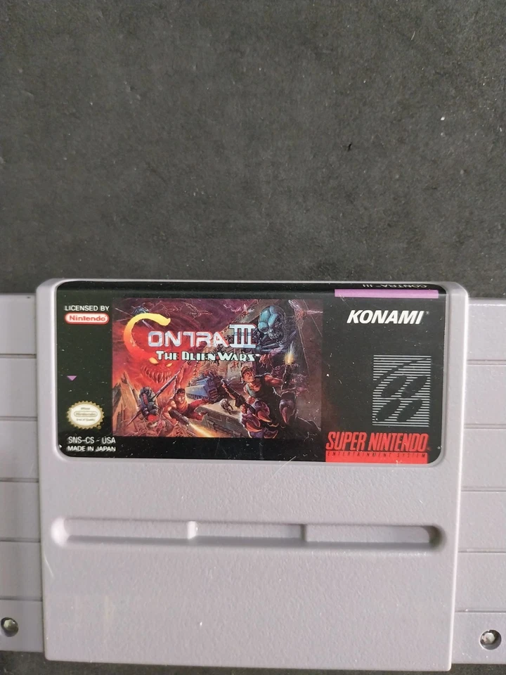 CONTRA III THE ALIEN WARS SUPER NINTENDO SNES NTSC AMERICANO USATO SOLO CASSETTA - Immagine 2 di 4