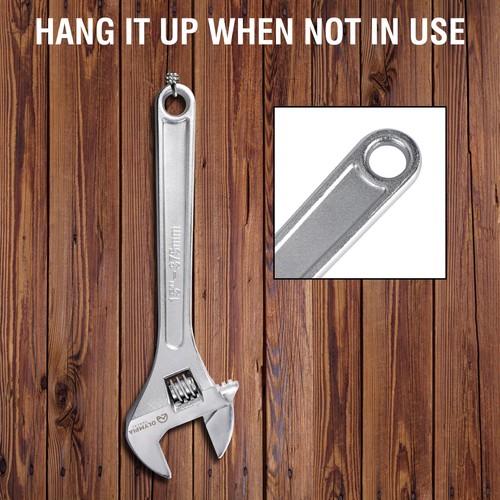 15" Adjustable Wrench, Heavy Duty Drop Forged Steel, Chrome Plated, Precision... - Picture 6 of 7