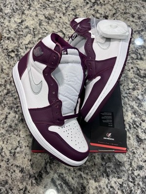 Size 10.5   Nike Air Jordan 1 High OG Bordeaux Sneakers (Fast Ship)