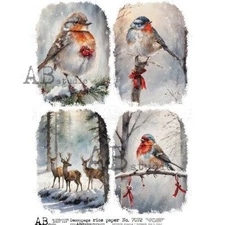 Winter Scenes | A4 Rice Paper | Paper for Decoupage | AB Studios | Christmas