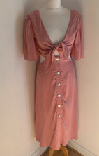 Zara midi Dress Size XS VGC Women's modern A line cut out dusky pink